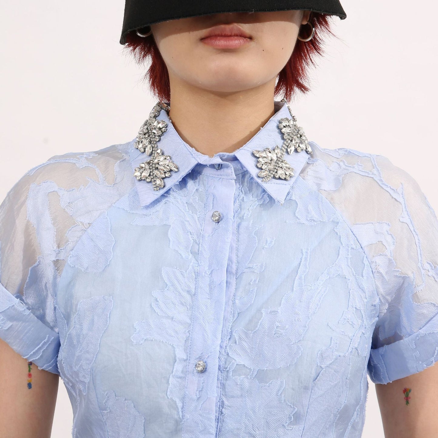 daisy Crystal embellished Midi Dress in blue - Stylish blue dress for special occasions | Buy Online