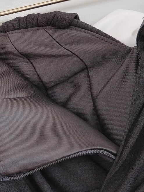 roberta off-shoulder flower embellished pleated maxi dress in black