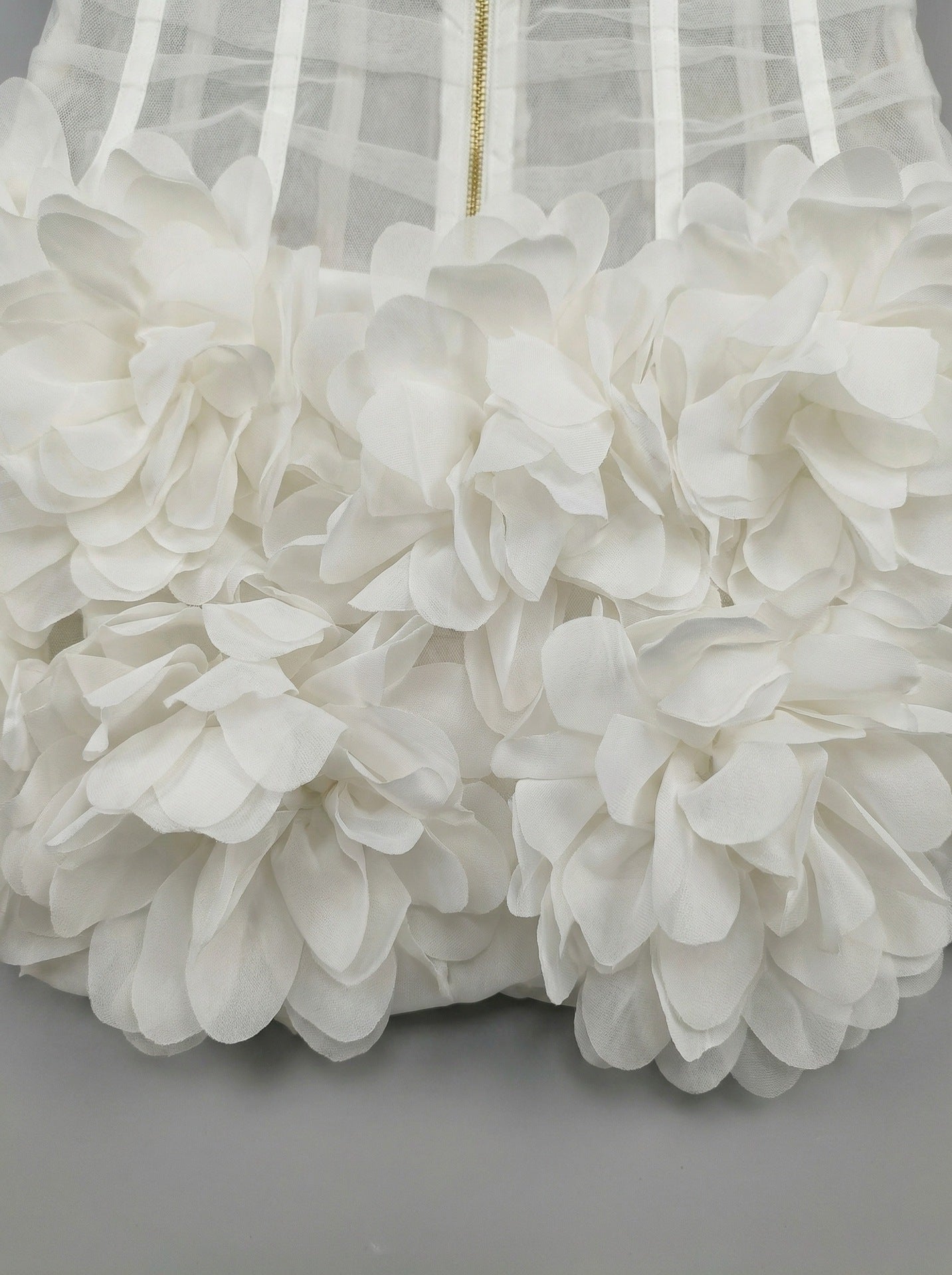 tiffany white mesh strapless bud mini dress