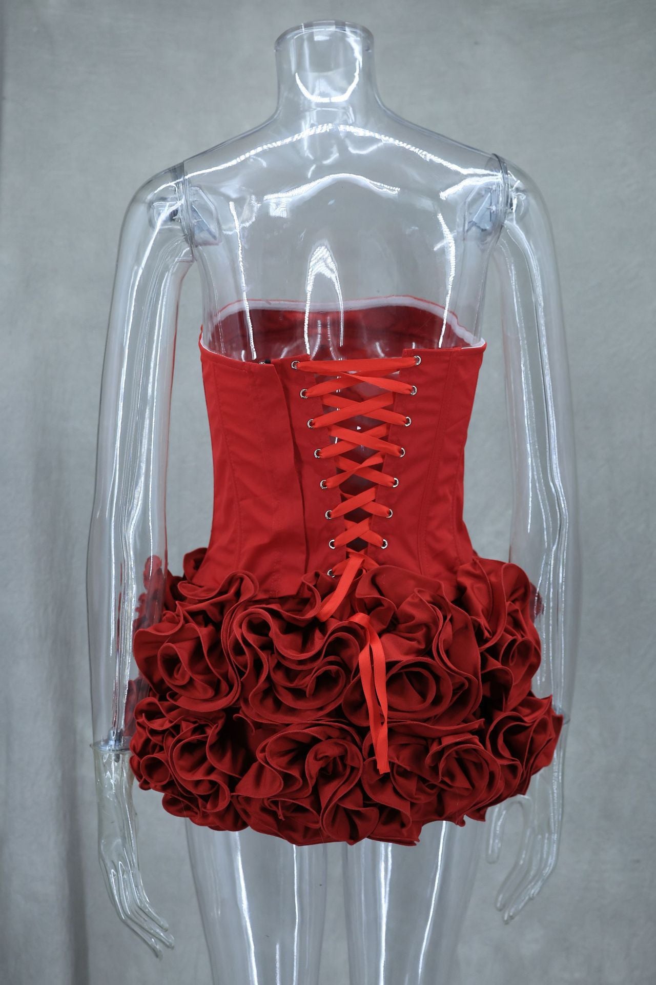 Aloisia Strapless Corset Flower Lace Up Skirt Set