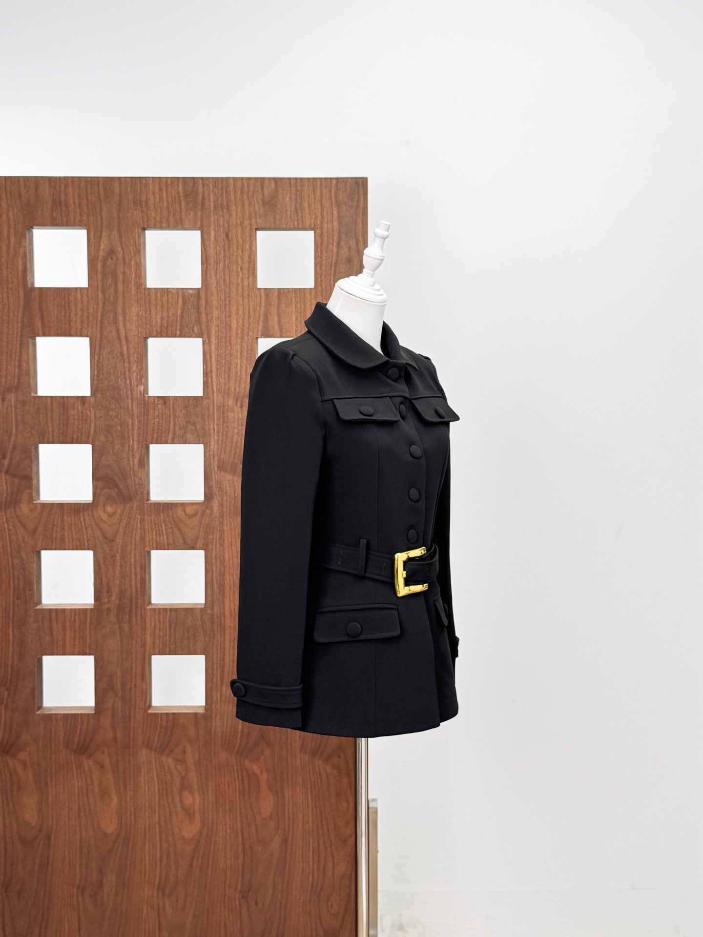 jacqueline Belted Mini Blazer Dress in Black