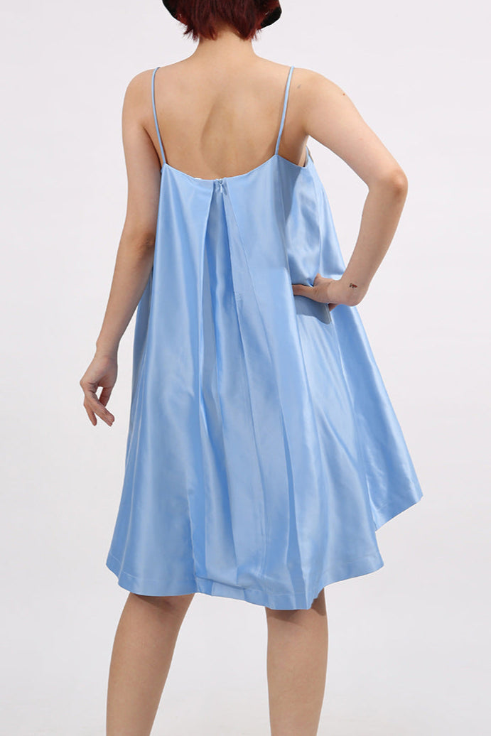 evangeline applique floral Embroidered Mini Dress in blue