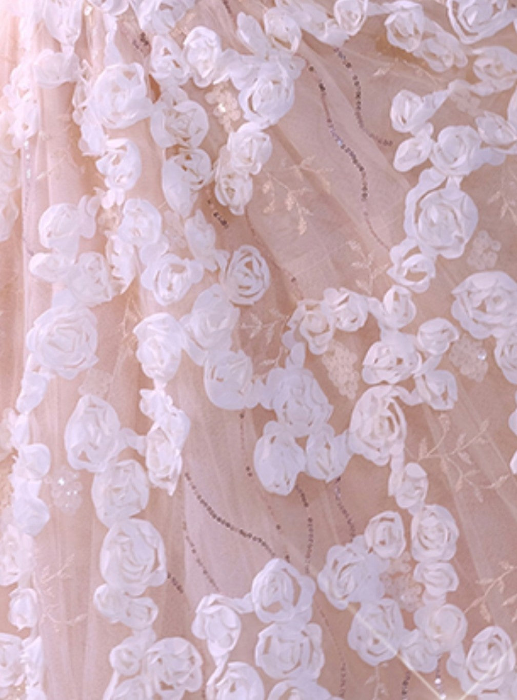 Aubrey White/Beige Sleeveless  Flower Dress