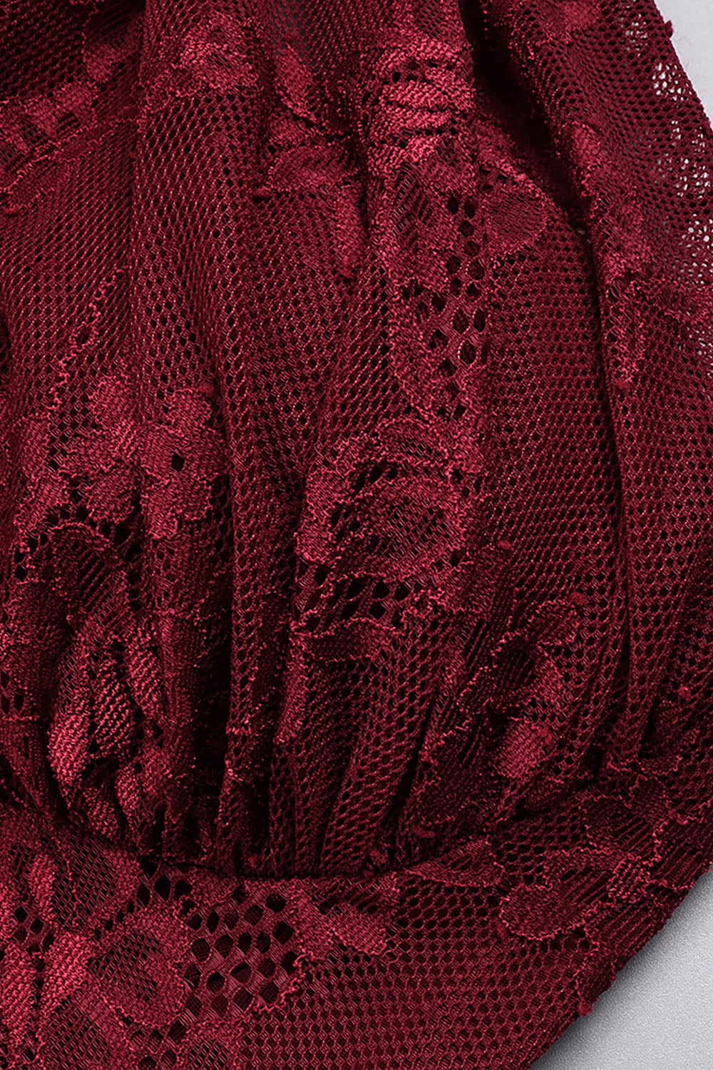 nancy burgundy One Shoulder Lace Maxi Dress