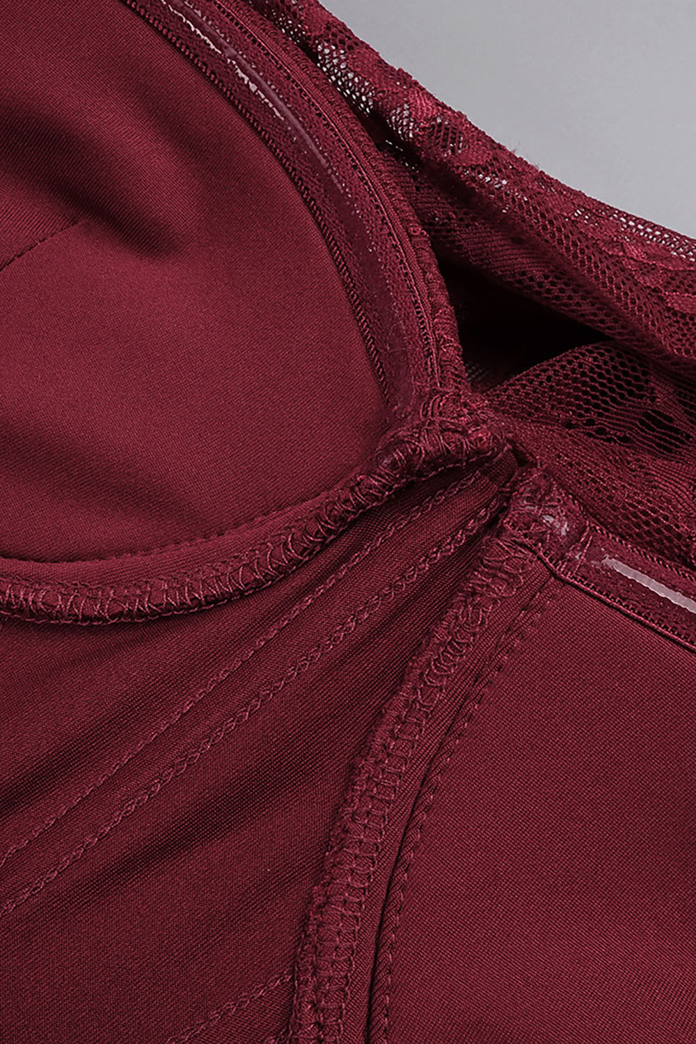 nancy burgundy One Shoulder Lace Maxi Dress