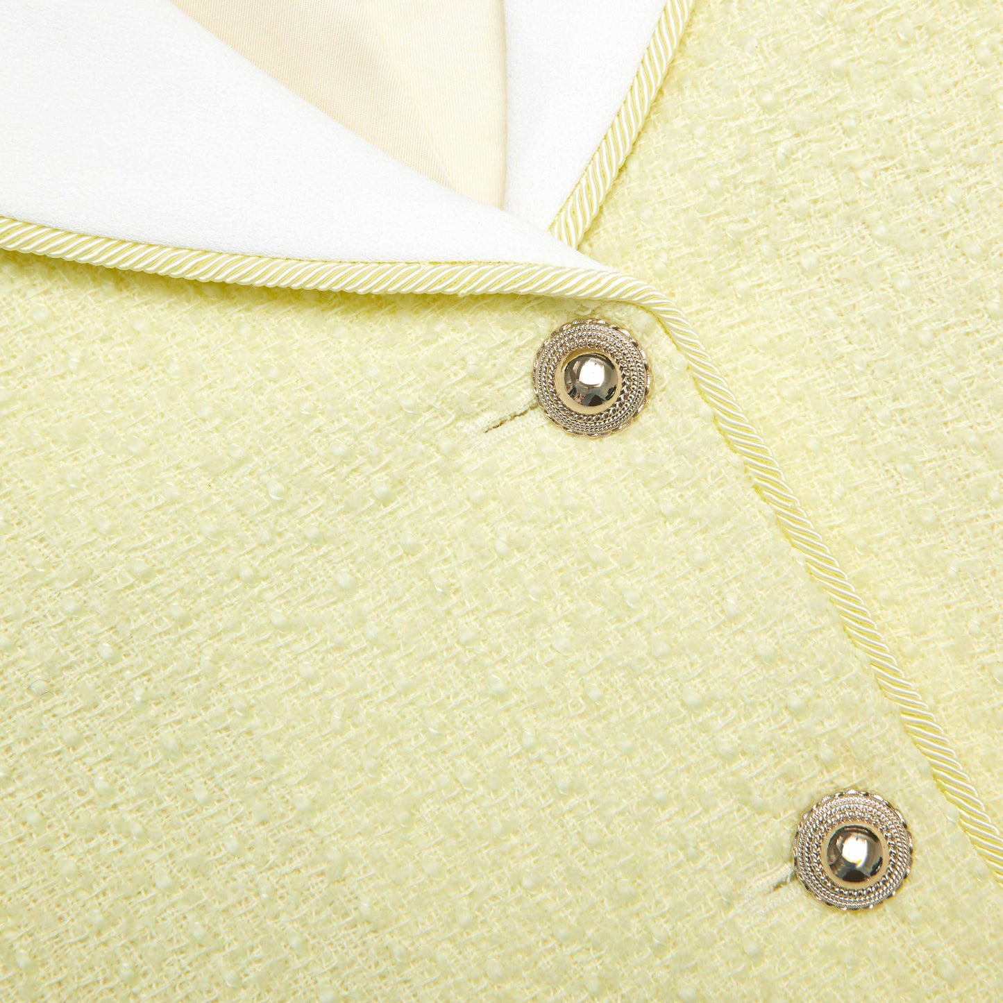 wendy Boucle Contrast Collar Jacket in Yellow