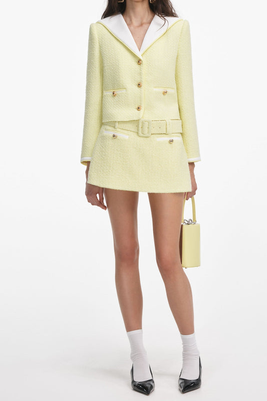 Ellalabel wendy Boucle Skort in Yellow - Crafted from High-quality Fabrication - Designed for Elegant Occasions.