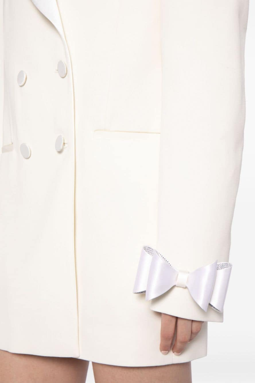 Pipa Crystal Bow-detail Blazer Dress - White