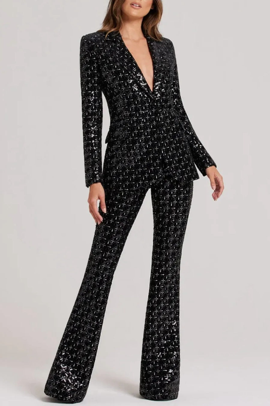 Stylish beautiful dress | Rizia Sequin Blazer Two Piece Set - Ideal for special occasions