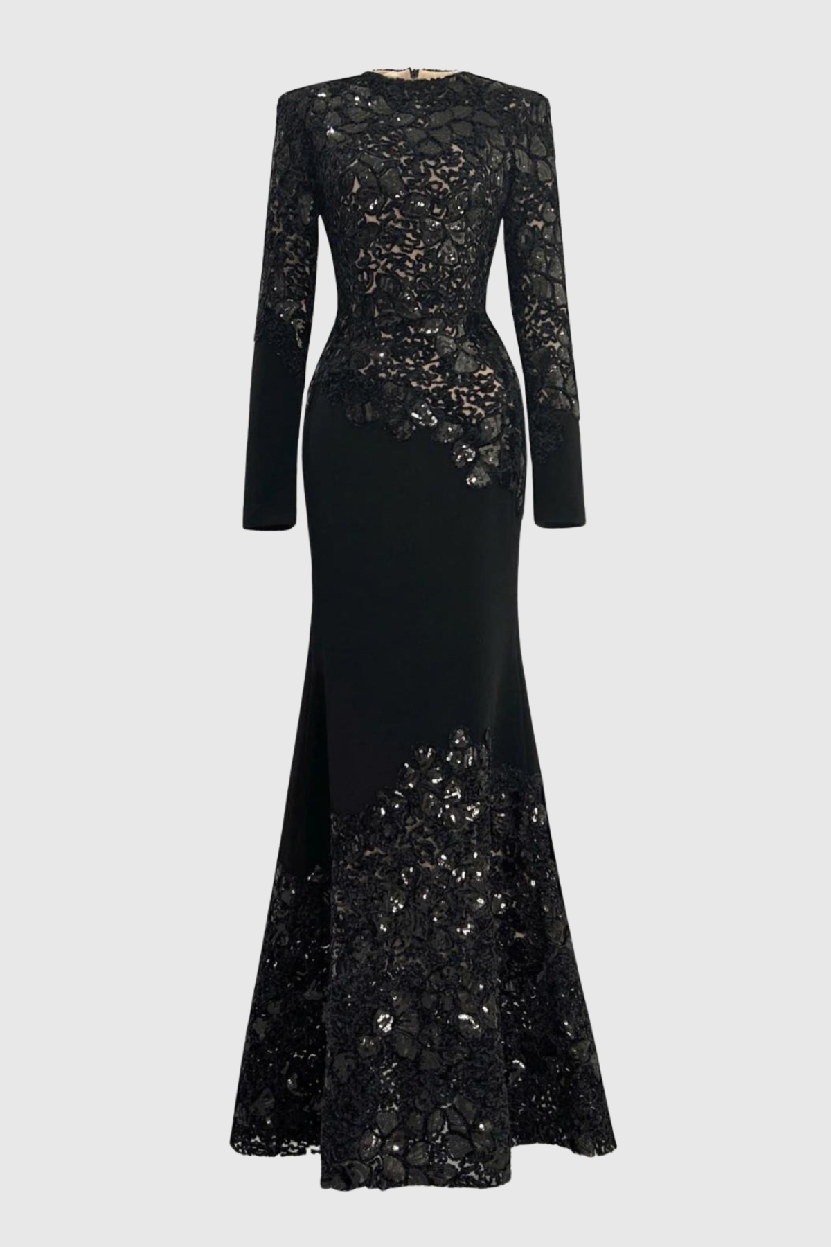 Shop  black dress - Perfect for special occasions | polly Lace Sequin Satin Maxi Dress - Black