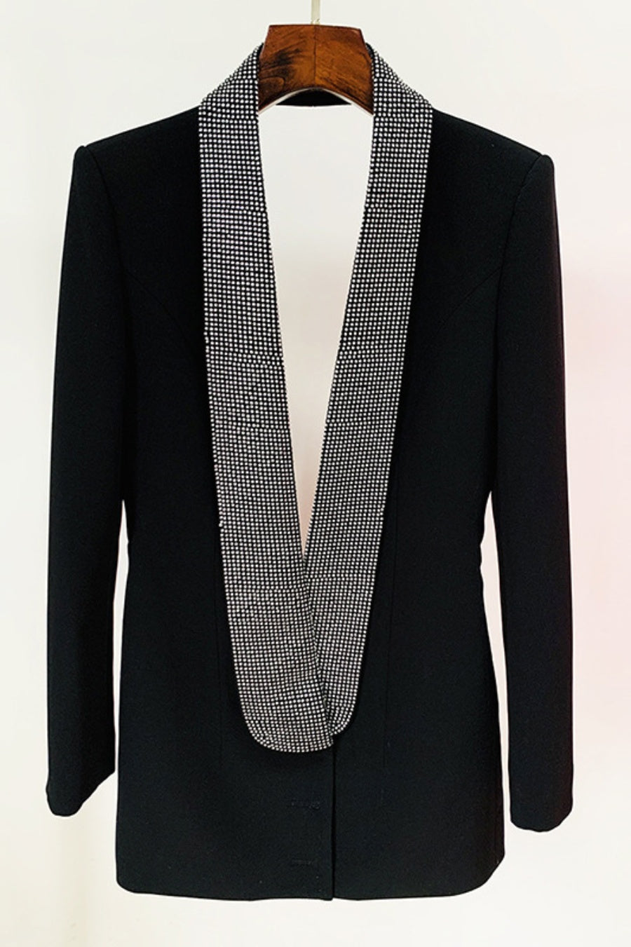 Scarlett Crystal Embellished Cutout Blazer Dress - Black