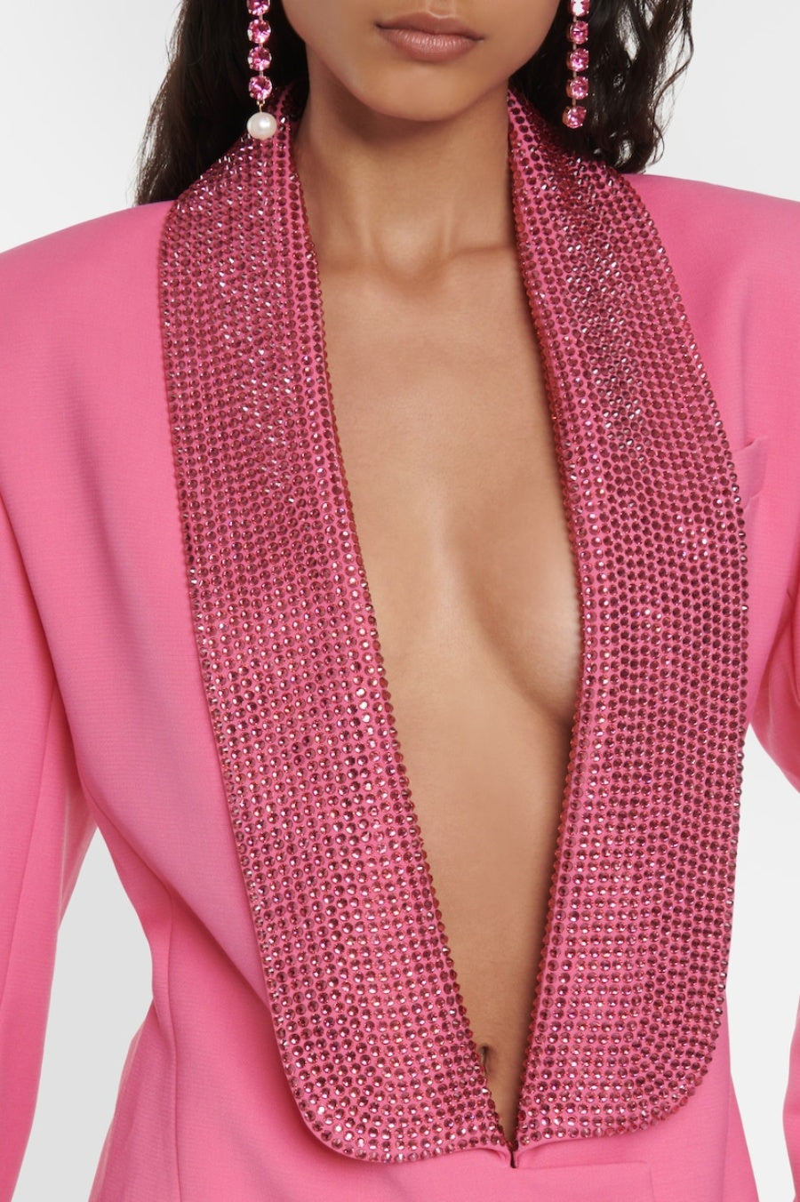 Scarlett Crystal Embellished Cutout Blazer Dress - Pink