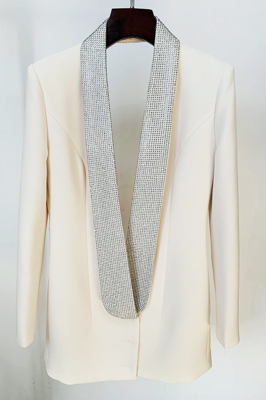 Scarlett Crystal Embellished Cutout Blazer Dress - White