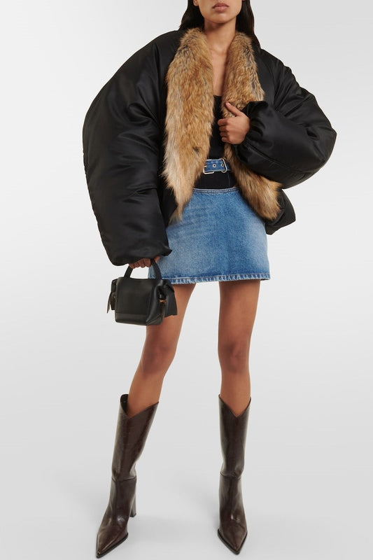 Ellalabel Selena Fur-lined Puffer Jacket - Crafted from High-quality Fabrication - Designed for Elegant Occasions.