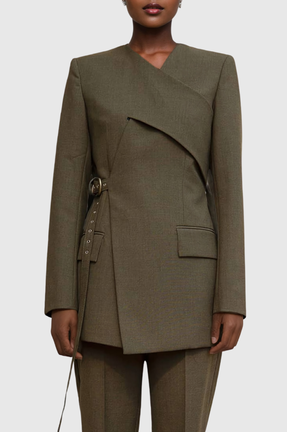 Stylish beautiful dress | Serafina Cross Buckle Blazer - Ideal for special occasions