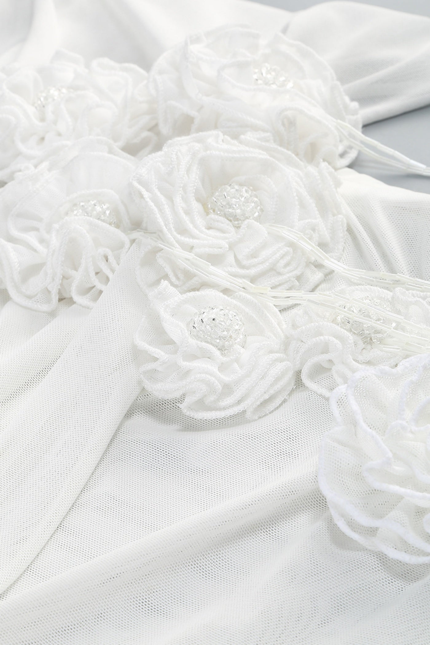 Sheadia One Shoulder Floral Mesh Ruched Mini Dress