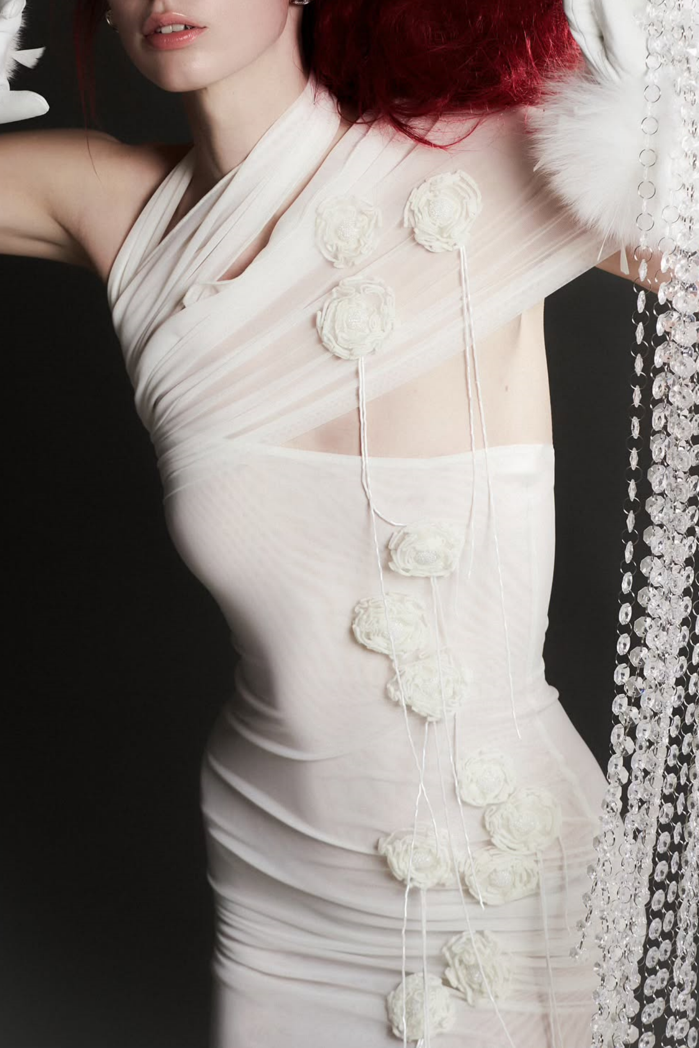 Sheadia One Shoulder Floral Mesh Ruched Mini Dress - Stylish beautiful dress for special occasions | Buy Online