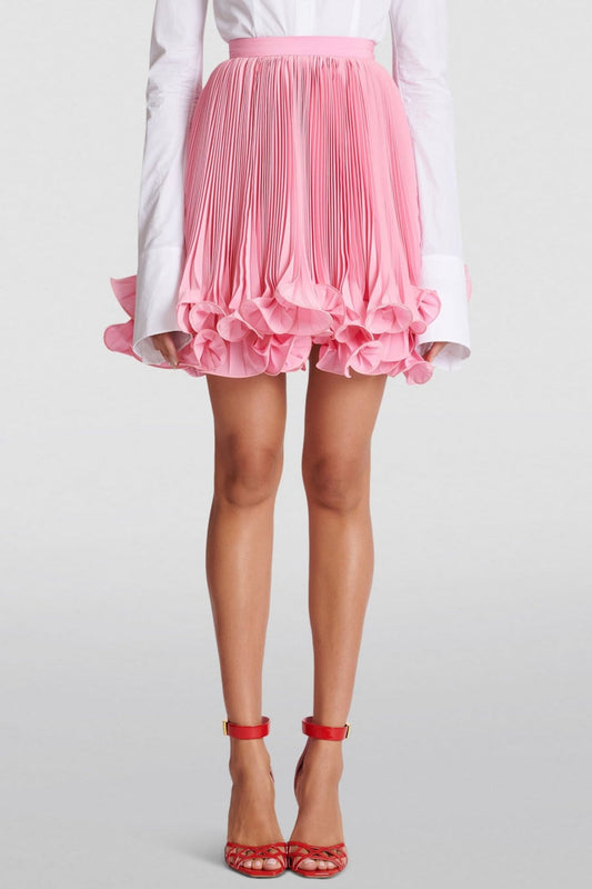 Ellalabel Sonnet Pleated Ruffled Mini Skirt - Crafted from High-quality Fabrication- Best for Cocktail Parties and Night Out.