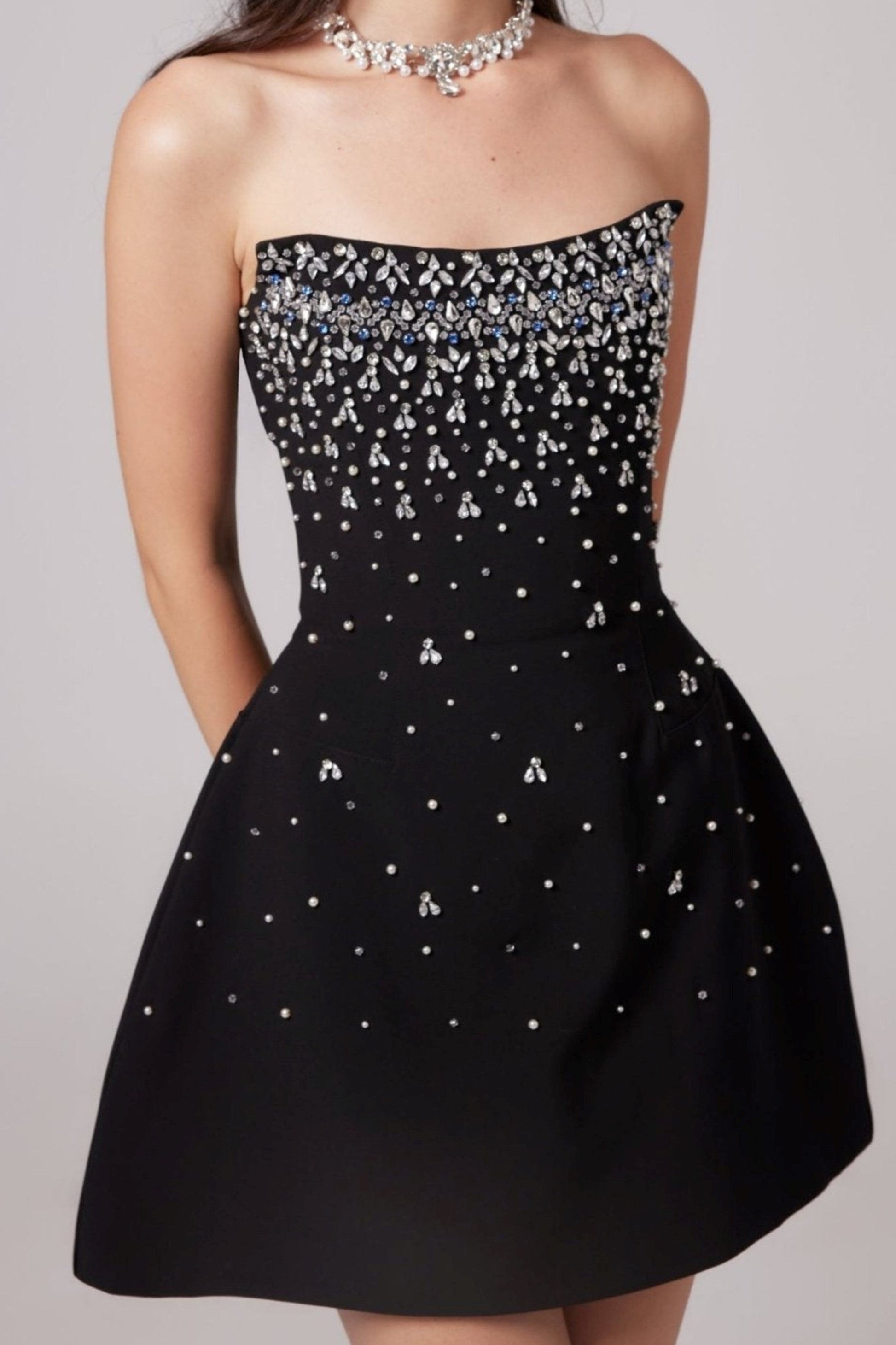 Sylvia Crystal Strapless Mini Dress