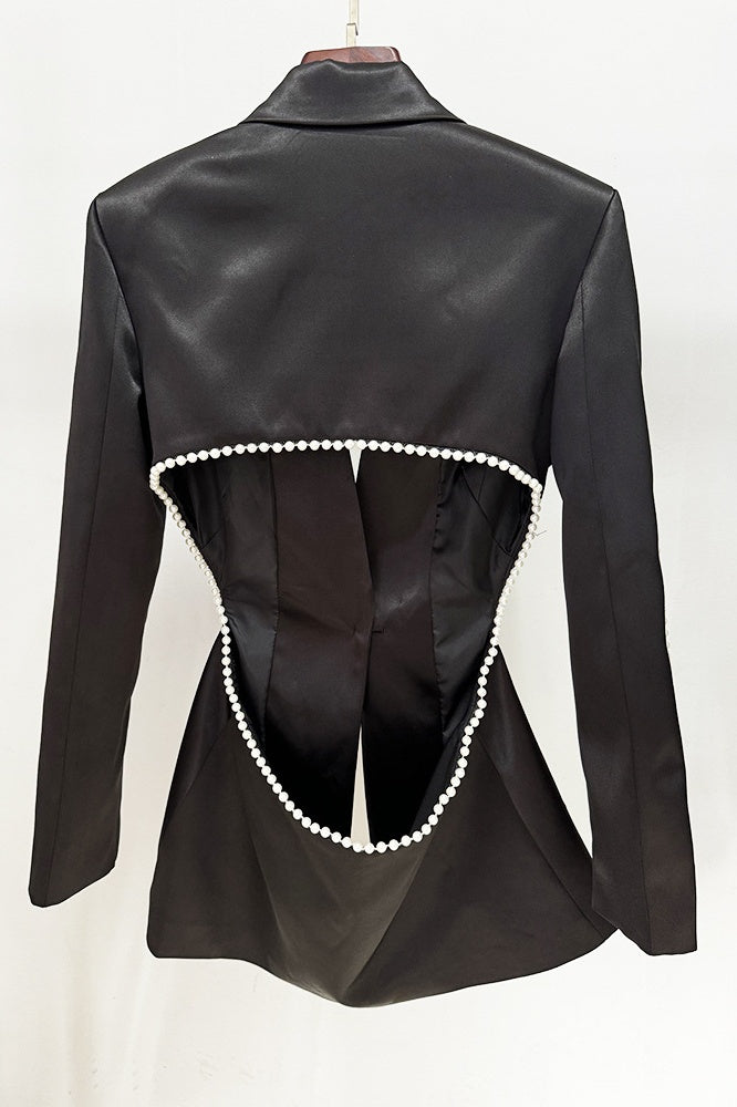 Tanith Floral Pearl Backless Blazer Set