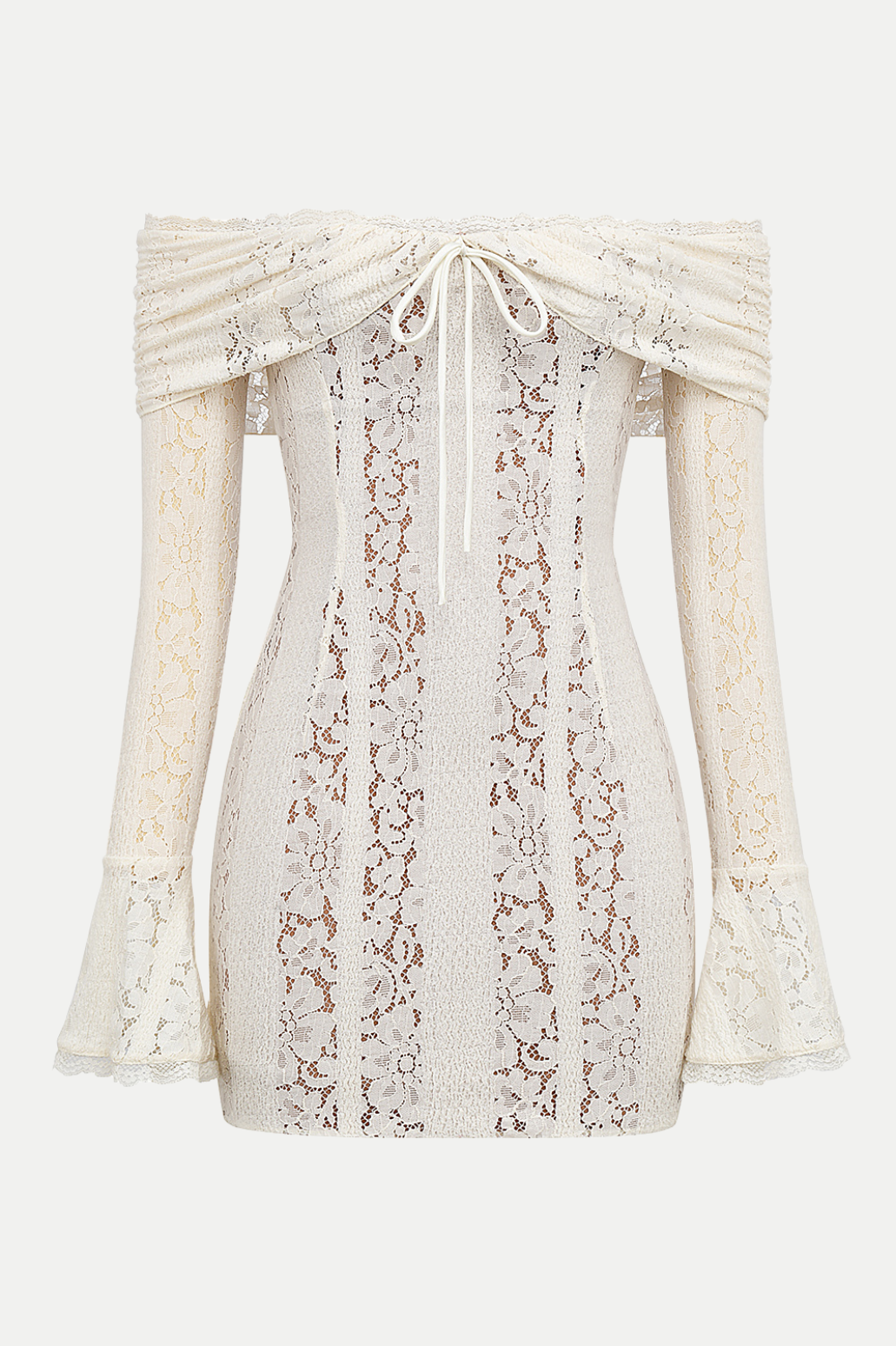 Stylish white dress | Tleta Lace Off Shoulder Mini Dress - White - Ideal for special occasions