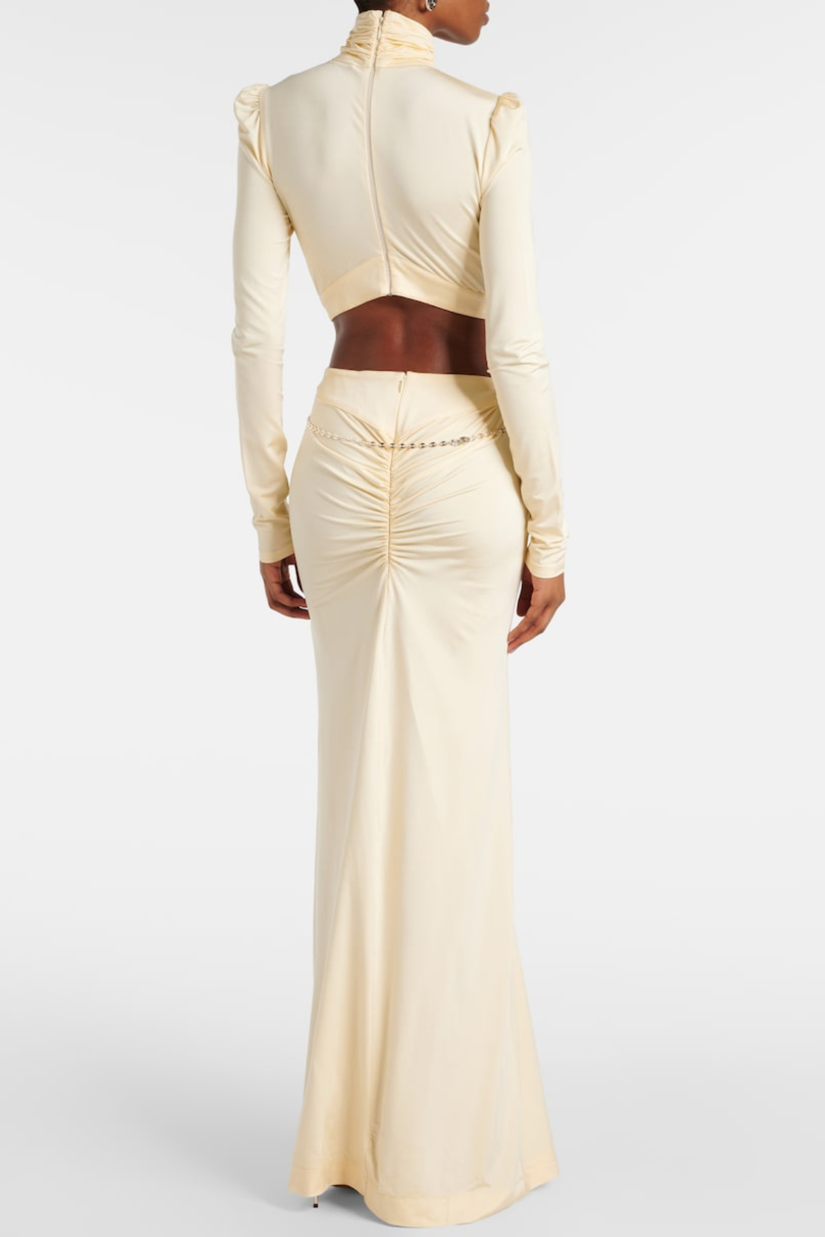 joyce Crystal Embellished Cutout Maxi Dress - Yellow