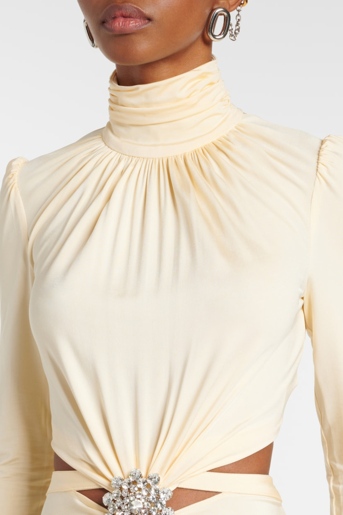 joyce Crystal Embellished Cutout Maxi Dress - Yellow