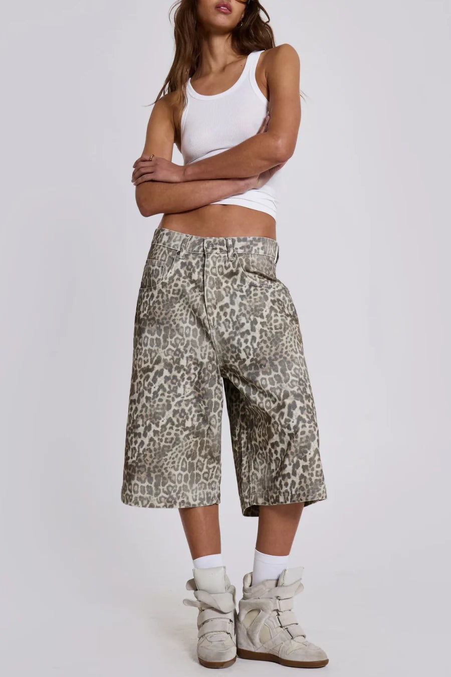 Veda Leopard Fade Shorts