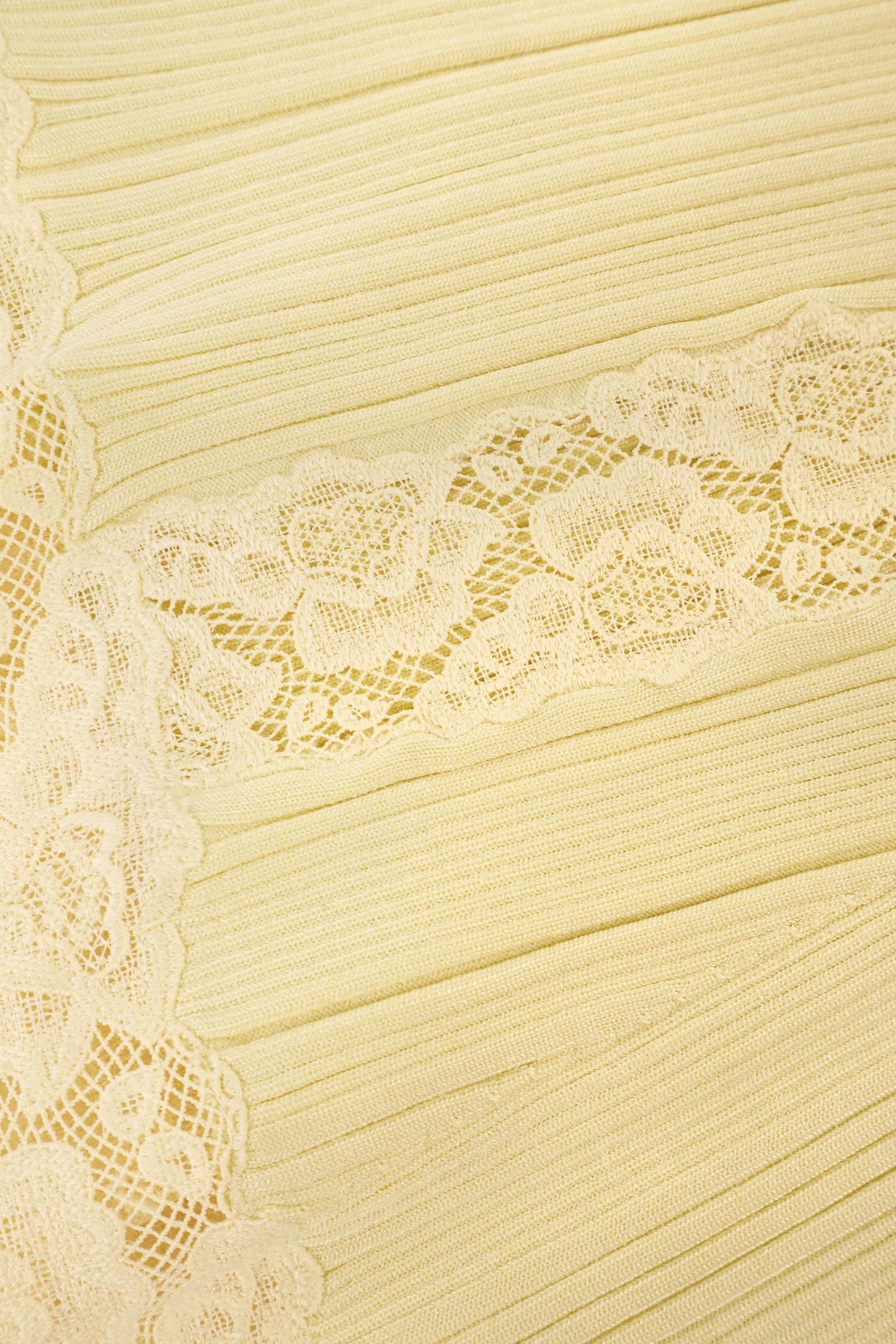 Yellow Knit Lace Insert Midi Dress - Stylish yellow dress for special occasions | Buy Online