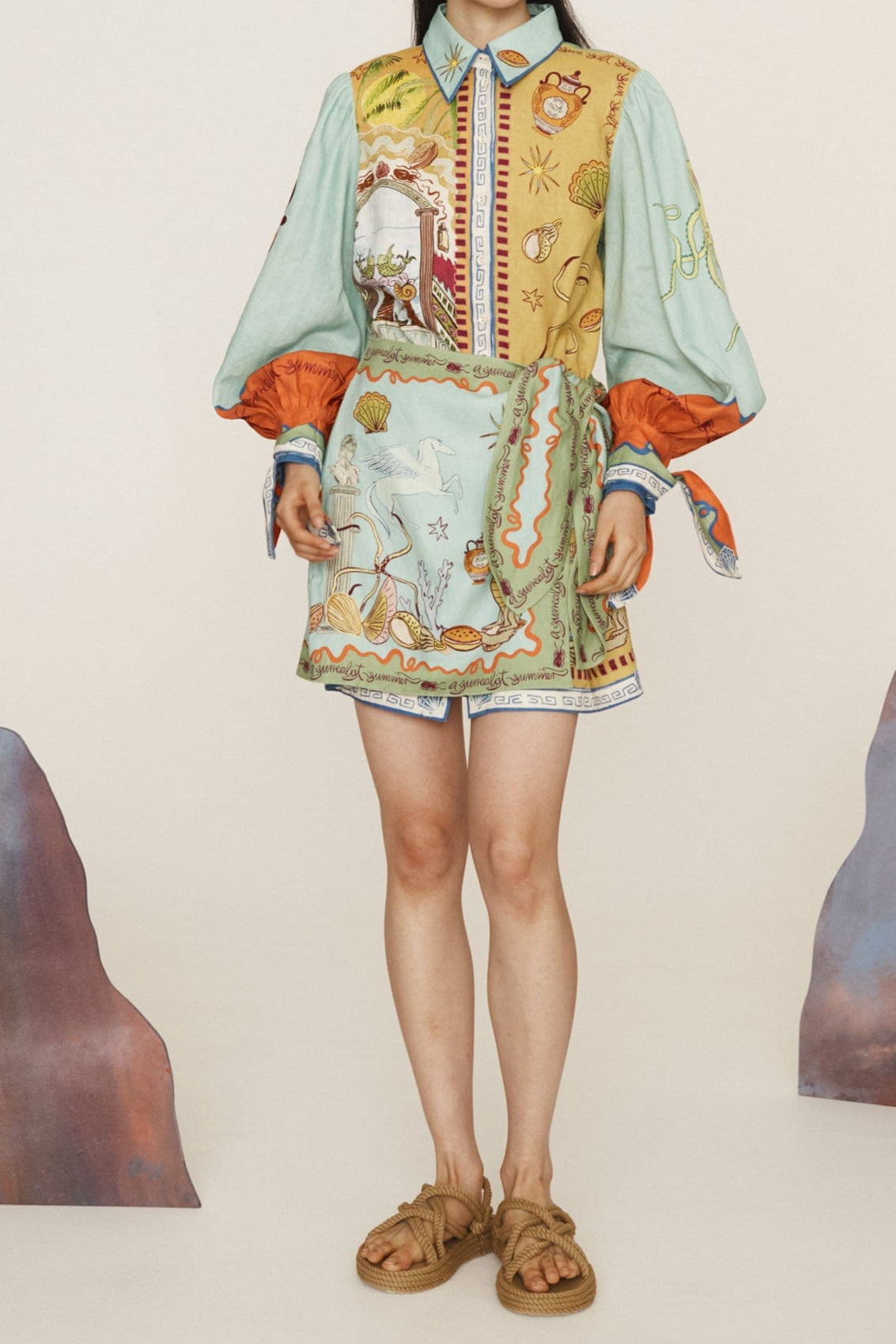 maureen pattern print mini shirt dress