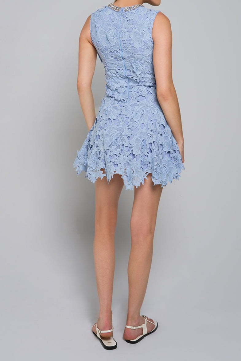 Camille Asymmetric Lace Mini Dress