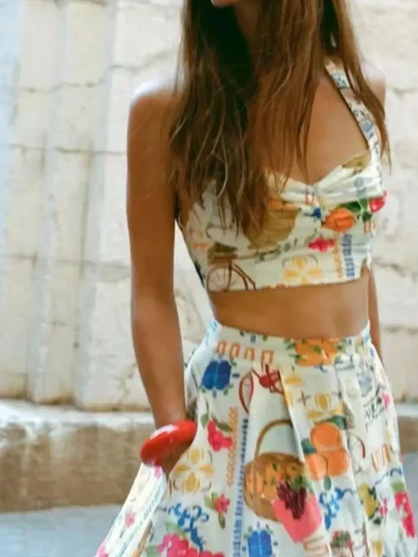 miriam Linen pattern tank top midi sundress