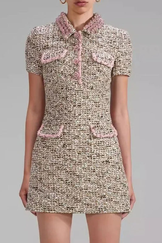 Ellalabel Eloise Diamond Mini Dress in Gray - Crafted from High-quality Fabrication- Best for Cocktail Parties and Night Out.