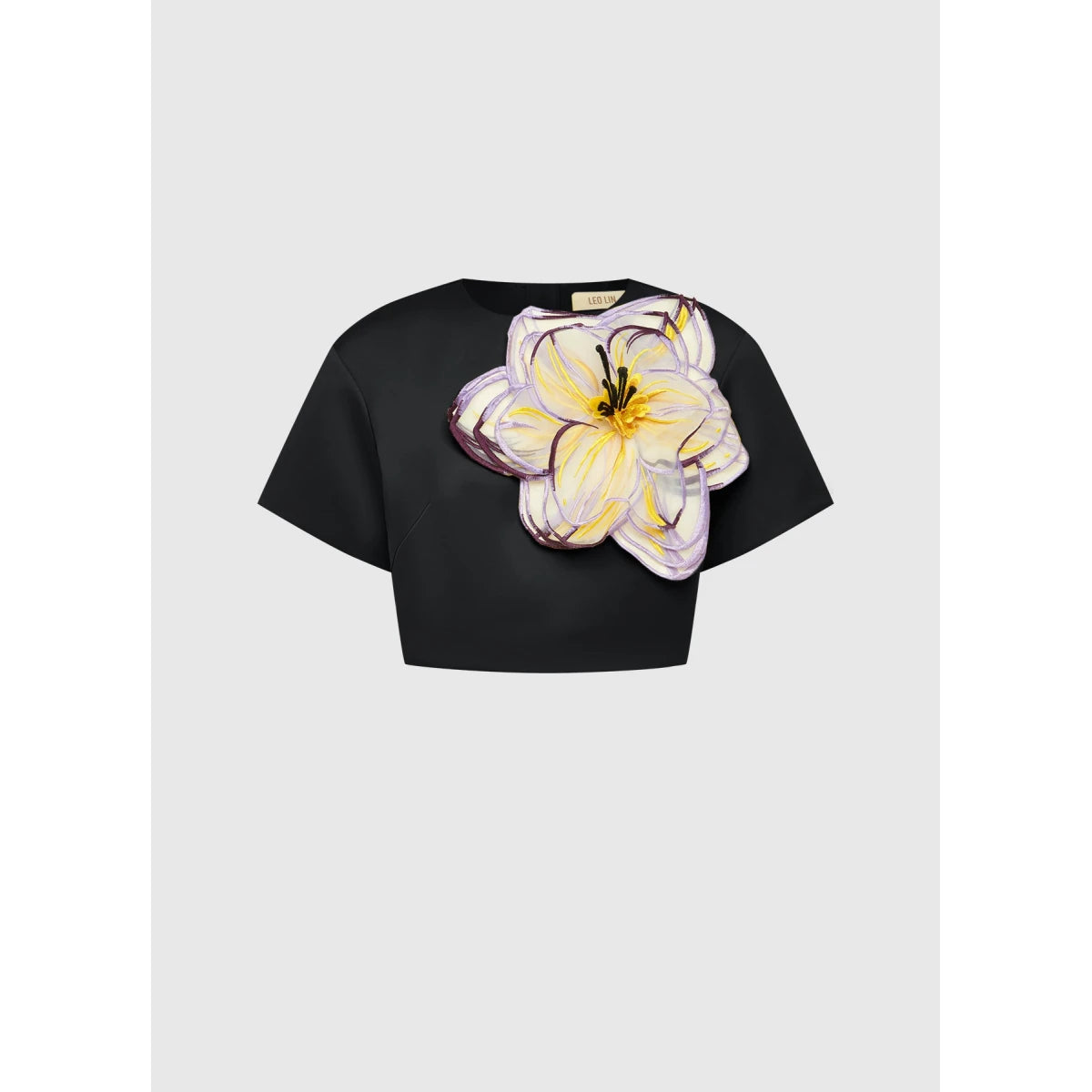 Stylish black dress | Indie Appliqué Sleeve Iris Print set in black - Ideal for special occasions