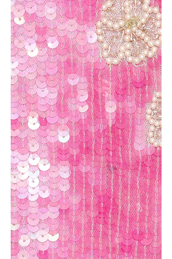 evangeline sequin floral mini dress in pink
