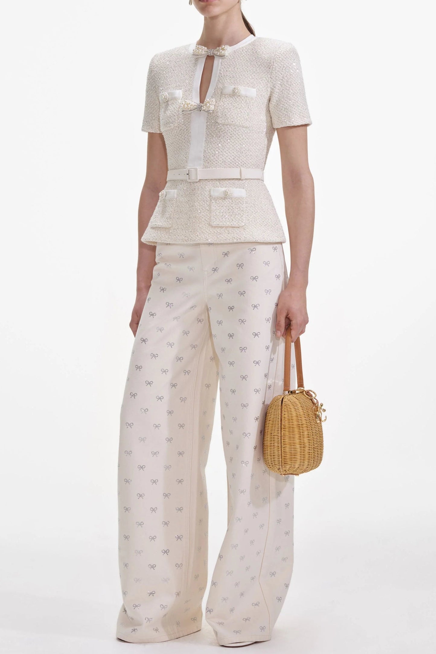 kristin Cream Sequin Knit Top