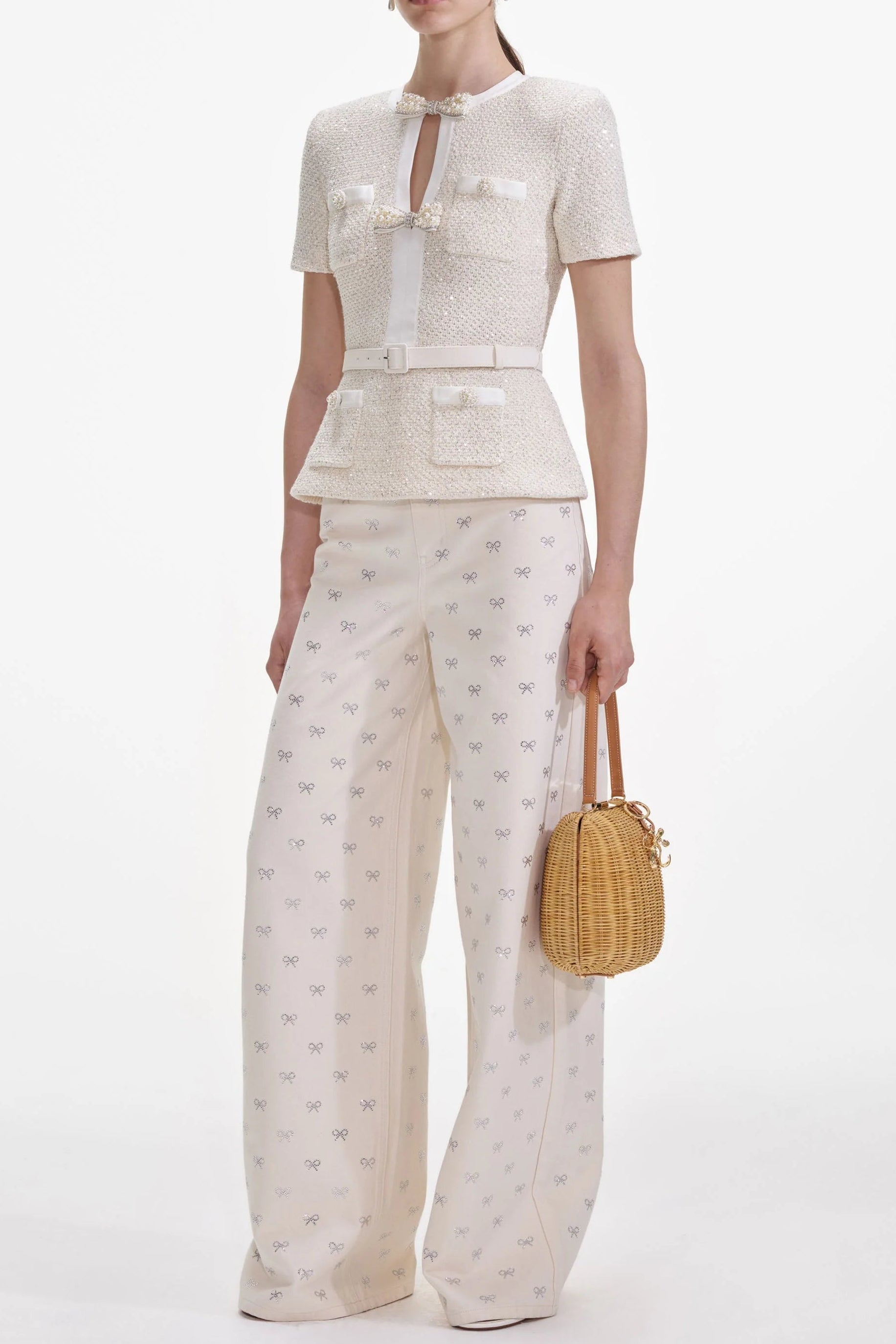 kristin Cream Sequin Knit Top