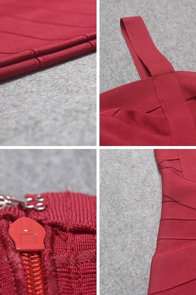 Heidi Bandage Mini Dress - Red Wine - Stylish red dress for special occasions | Buy Online