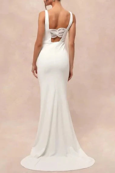 Natural Regal Classic Sleeveless Twist-Back Maxi Dress