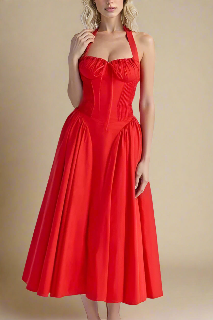 Lynsie Midi Dress - Lipstick Red