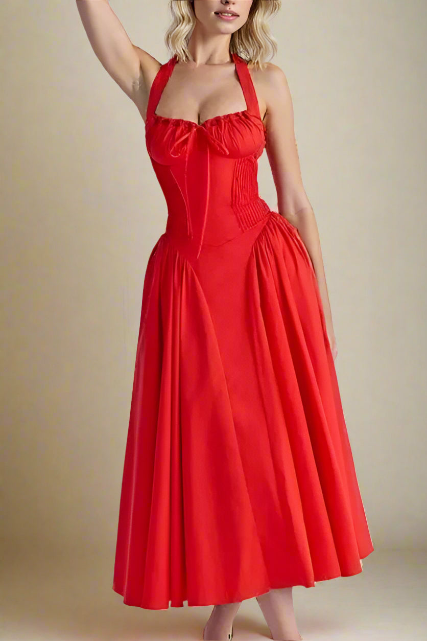 Lynsie Midi Dress - Lipstick Red