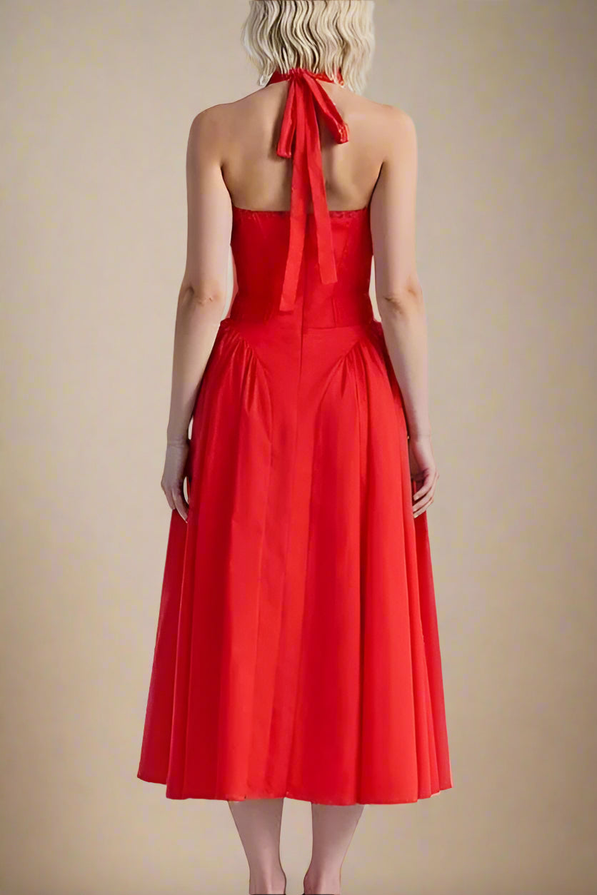 Lynsie Midi Dress - Lipstick Red