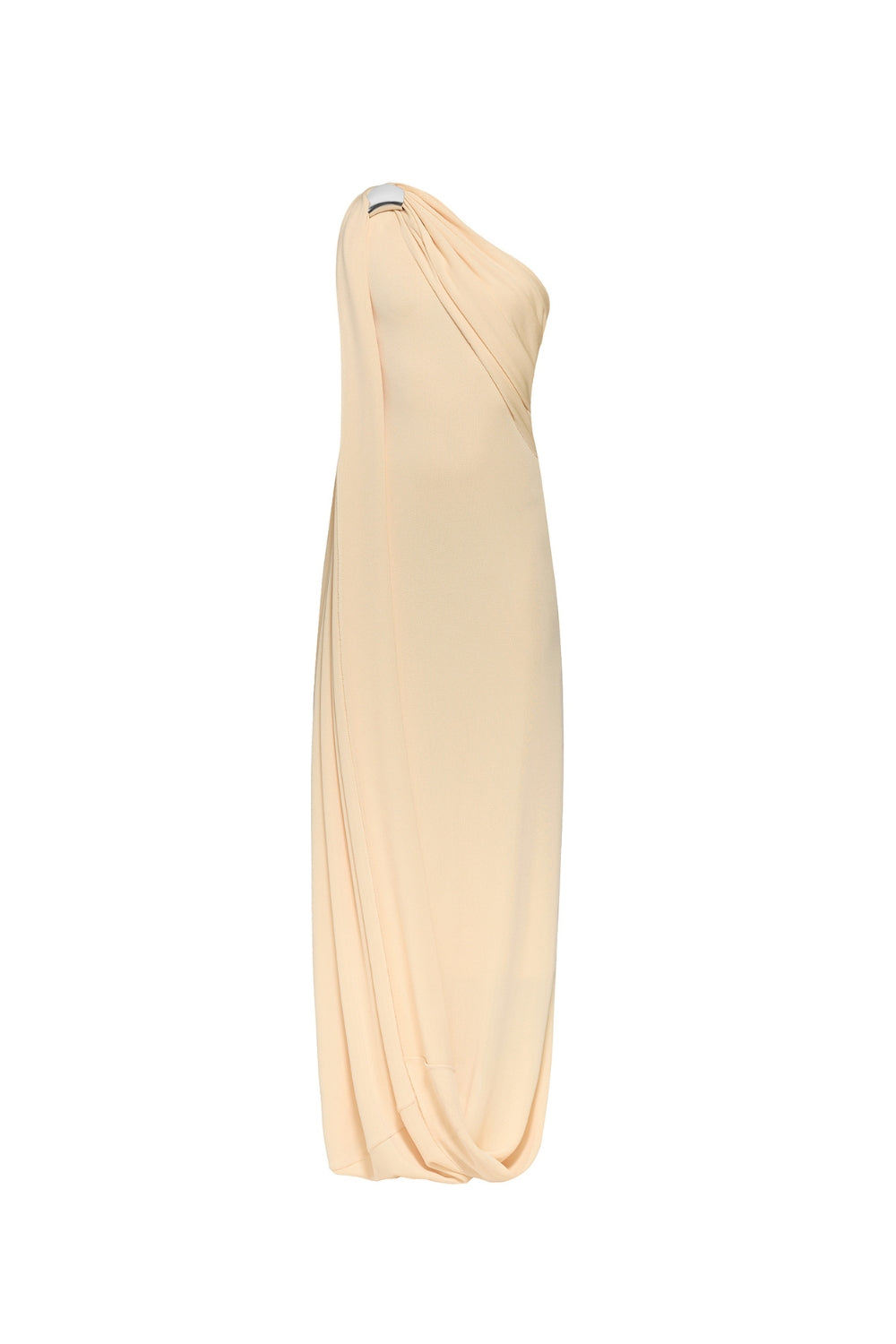 gustave one-shoulder pleated backless maxi dress in yellow
