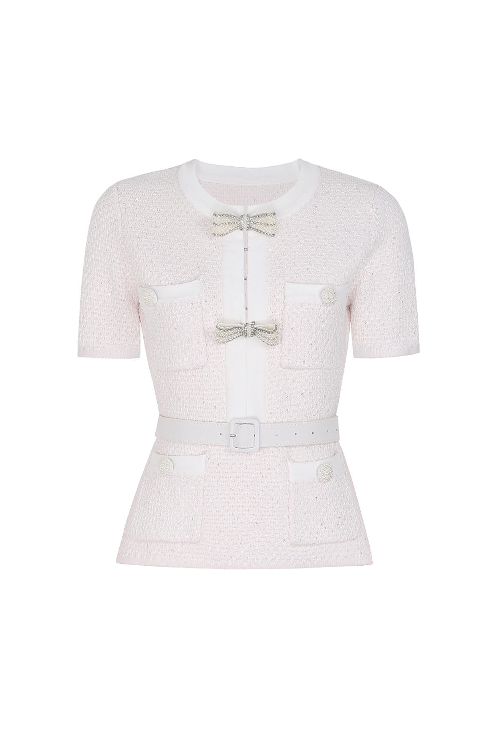 kristin Cream Sequin Knit Top