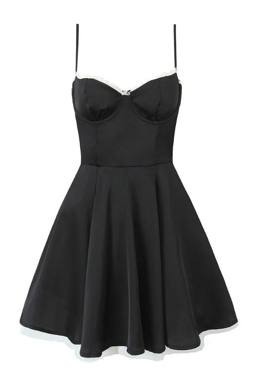 Mavis Mini Dress - Velvet Black