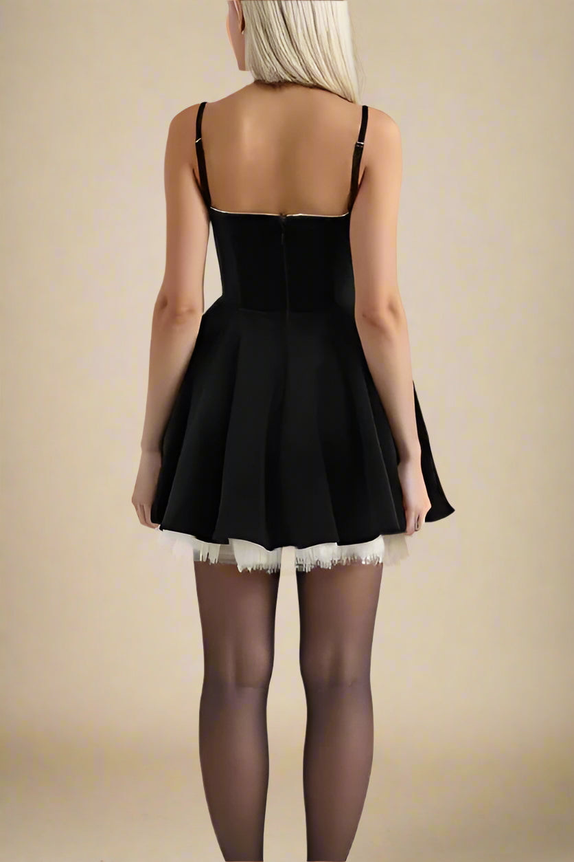 Mavis Mini Dress - Velvet Black