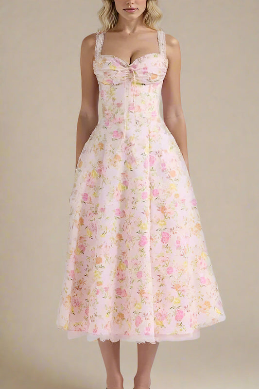 Ellalabel Pixie Midi Dress - Dusty Pink in Dusty Pink - Crafted from High-quality Fabrication- Perfect for Garden Parties and Resort Wear.