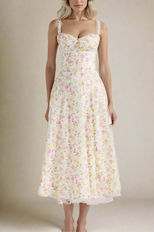 Ellalabel Pixie Midi Dress - Flamingo Pink in Flamingo Pink - Crafted from High-quality Fabrication- Perfect for Garden Parties and Resort Wear.