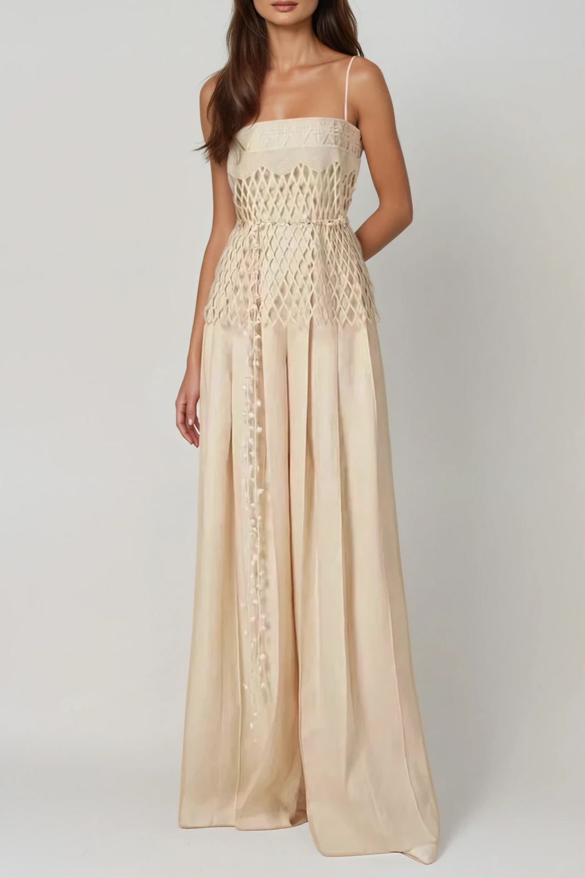 tiffany apricot Spaghetti Cutout Pants Set