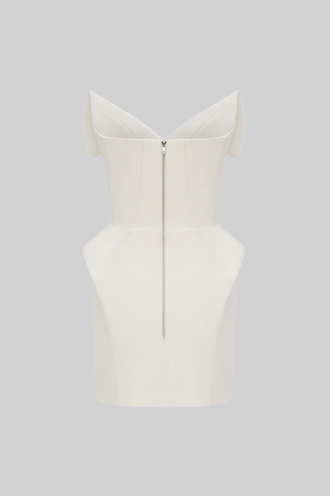 annabelle White Folded Collar Corset Mini Dress
